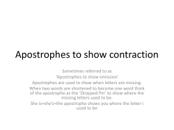 Apostrophes for contraction