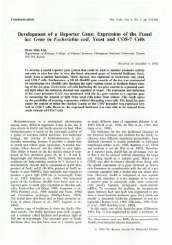 Development of a Reporter Gene: Expression of the Fused lux Gene