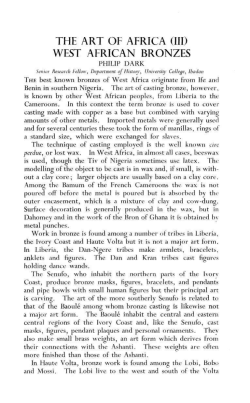 the art of africa (iii) west african bronzes