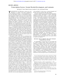 Transcription Factors, Normal Myeloid Development