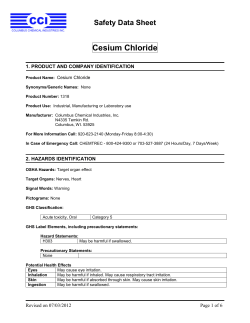 Cesium Chloride - Columbus Chemical
