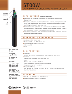 105&deg;c 600 VOlt ul/csa PVc POrtable cOrd