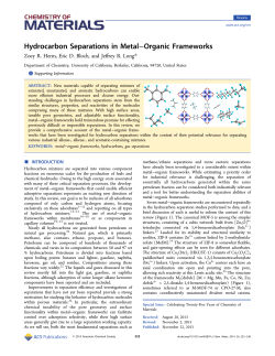Hydrocarbon Separations in Metal&minus;Organic