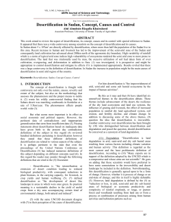 Desertification in Sudan, Concept, Causes and Control