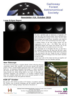 Newsletter Fourteen - Galloway Forest Astronomical Society