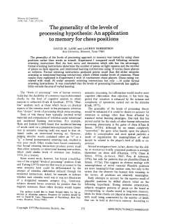The generality of the levels of processing hypothesis