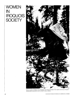 WOMEN IN IROQUOIS SOCI ETY