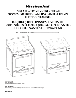 installation instructions 30" (76.2 cm) freestanding and slide