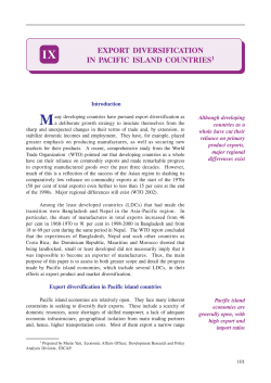 EXPORT DIVERSIFICATION IN PACIFIC ISLAND COUNTRIES1