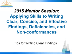 Applying Skills to Writing Clear, Concise and