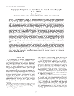 Biogeography, Competition, and Microclimate: The Barnacle