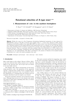 Rotational velocities of A-type stars-I. Measurement of $ v\ sin i $ in