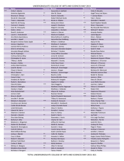 List of Graduates for Undergraduate College of Arts and Sciences
