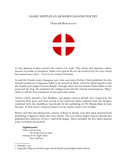 HAIKU RIPPLES IN MODERN DANISH POETRY Thorvald