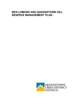 ben lomond and queenstown hill reserve management plan
