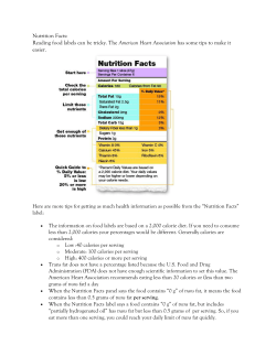 Nutrition Facts: Reading food labels can be tricky. The American