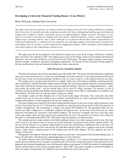 Developing a University Financial Trading Room