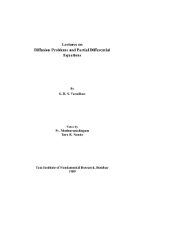 Lectures on Diffusion Problems and Partial Differential Equations