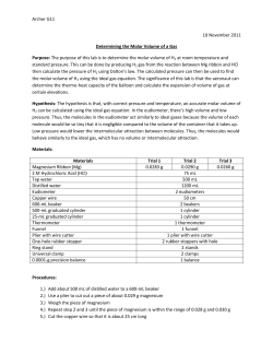 Determining the Molar Volume of a Gas Purpose