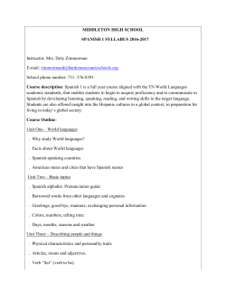 Spanish I - Hardeman County Schools