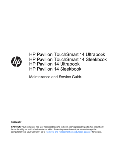 HP Pavilion TouchSmart 14 Ultrabook HP Pavilion TouchSmart 14