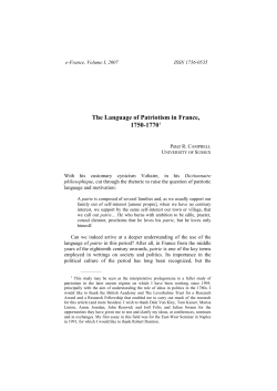 The Language of Patriotism in France, 1750-1700