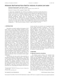 Kirkwood&ndash;Buff derived force field for mixtures of acetone and water