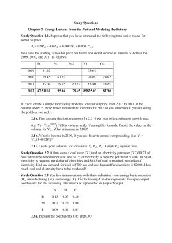 Study Questions Chapter 2. Energy Lessons from the Past and