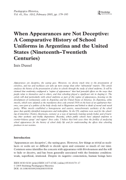 When Appearances are Not Deceptive: A Comparative History of