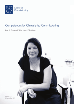 Competencies for Clinically-led Commissioning