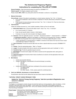 to the Follow-up Form. - Antiretroviral Pregnancy Registry