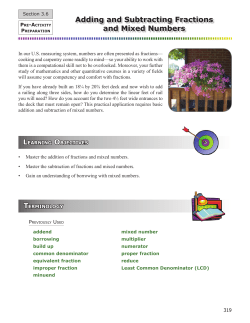 Adding and Subtracting Fractions and Mixed Numbers