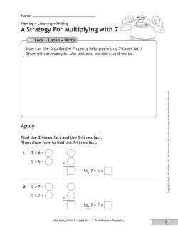 A Strategy For Multiplying with 7
