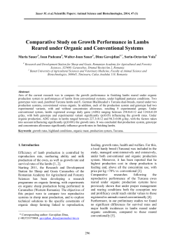 Comparative Study on Growth Performance in Lambs Reared under