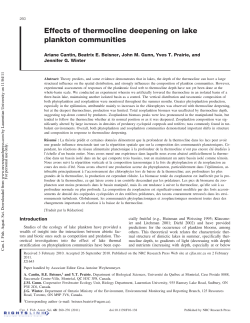 Effects of thermocline deepening on lake plankton communities