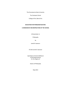 EDUCATION FOR PROBLEMATIZATION: A DEMOCRATIC