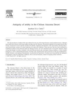 Antiquity of aridity in the Chilean Atacama Desert
