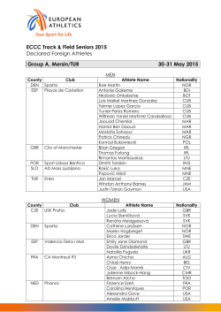 List of Foreign Athletes - European