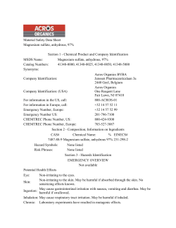 Material Safety Data Sheet Magnesium sulfate