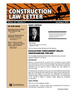 evaluating concurrent delay: unscrambling the egg