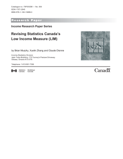 Revising Statistics Canada`s Low Income Measure