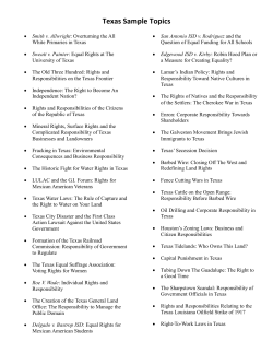 Texas Sample Topics - Texas State Historical Association