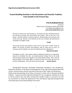 From Gandhi to the Present Day Prof.N.Radhakrishnan