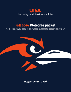 Fall 2016Welcome packet