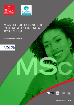 MASTER OF SCIENCE in DIGITAL AND BIG DATA FOR