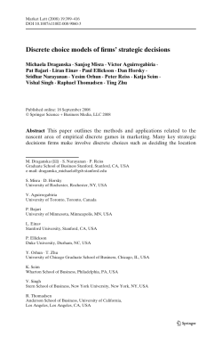 Discrete choice models of firms` strategic decisions