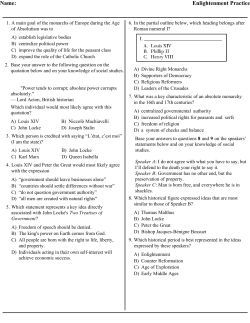 Name: Enlightenment Practice - North Salem Schools Teachers