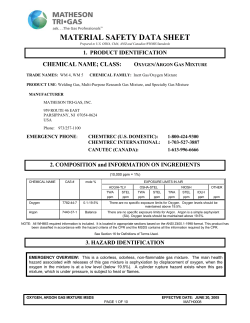 Oxygen/Argon Gas Mixture