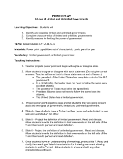 Limited and Unlimited Governments