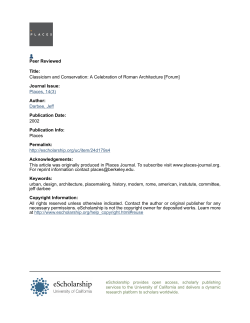 Classicism and Conservation: A Celebration of Roman Architecture